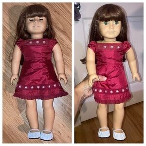 American Girl Doll Rebecca Holiday Scarlet & Snow Red Winter Dress